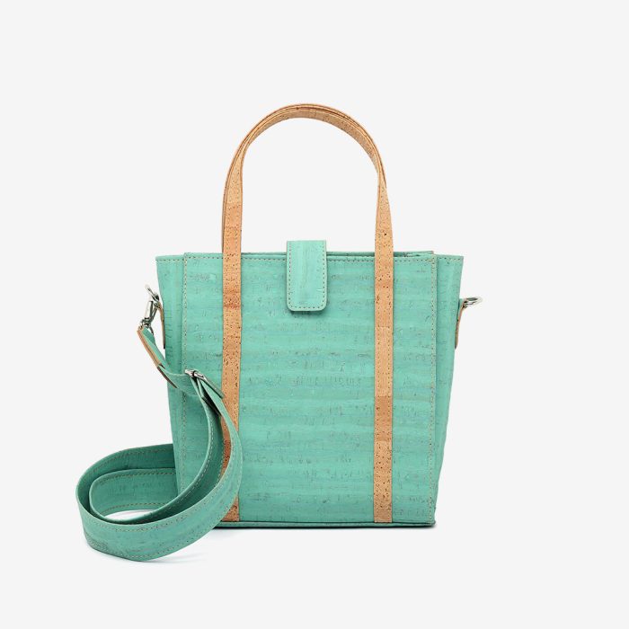 Korkhandtasche Boxy | Vegane Taschen | Wassergrün