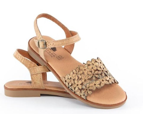 Sandalias de corcho Liberal - Tacón bajo | Zapatos de corcho | Hecho en Portugal | Verano