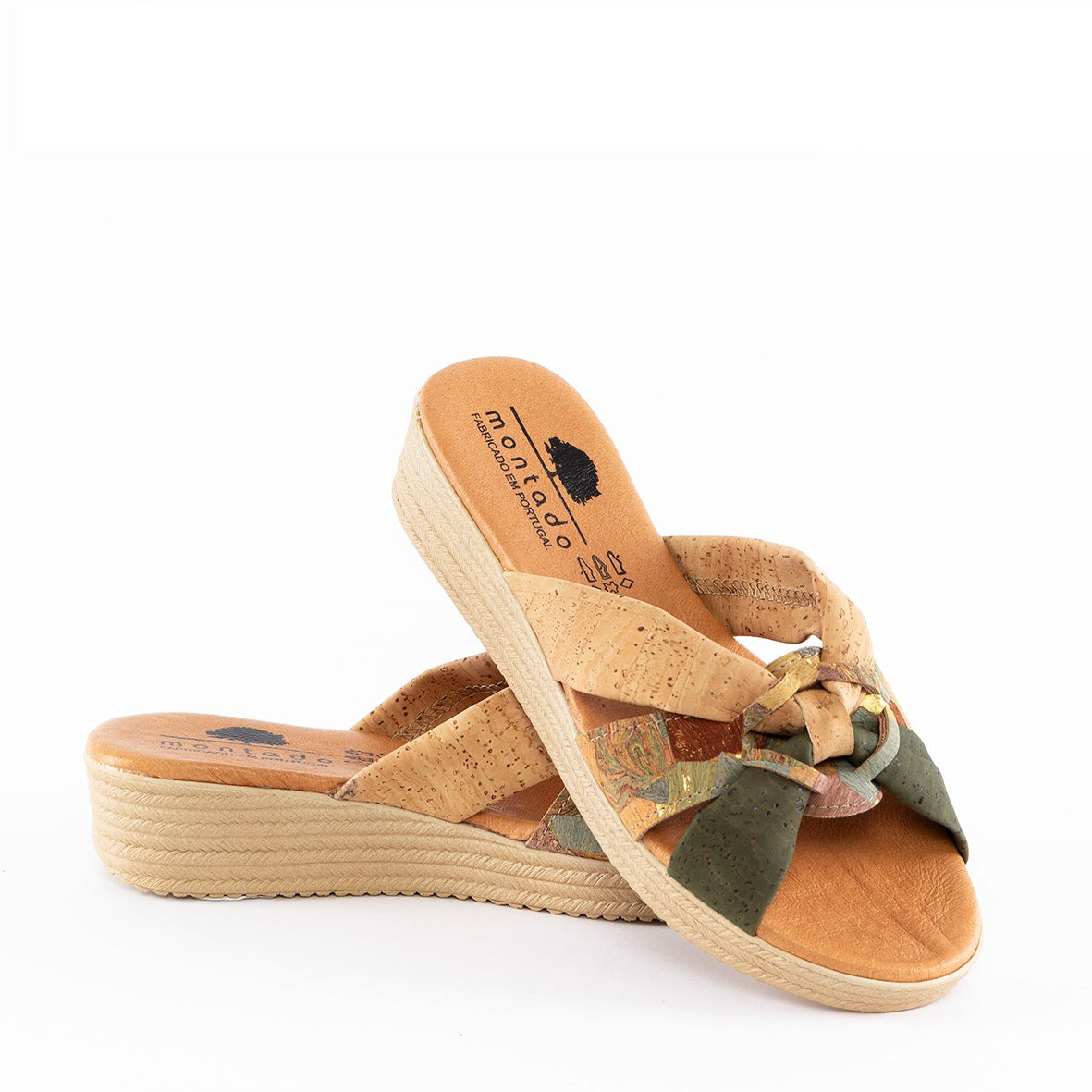 Dames Sandalen van Kurk met Schuifzool met Verstelbare Bandjes en Gesp Dames Sandalen van Kurk met Schuifzool met Verstelbare Bandjes en Gesp