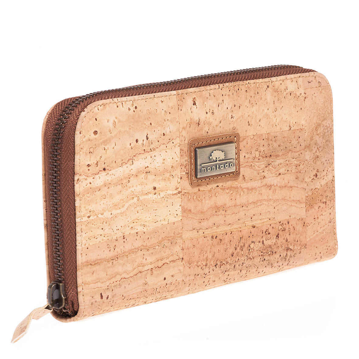 Ladies Cork Wallet with all around zipper with montado label made in Portugal