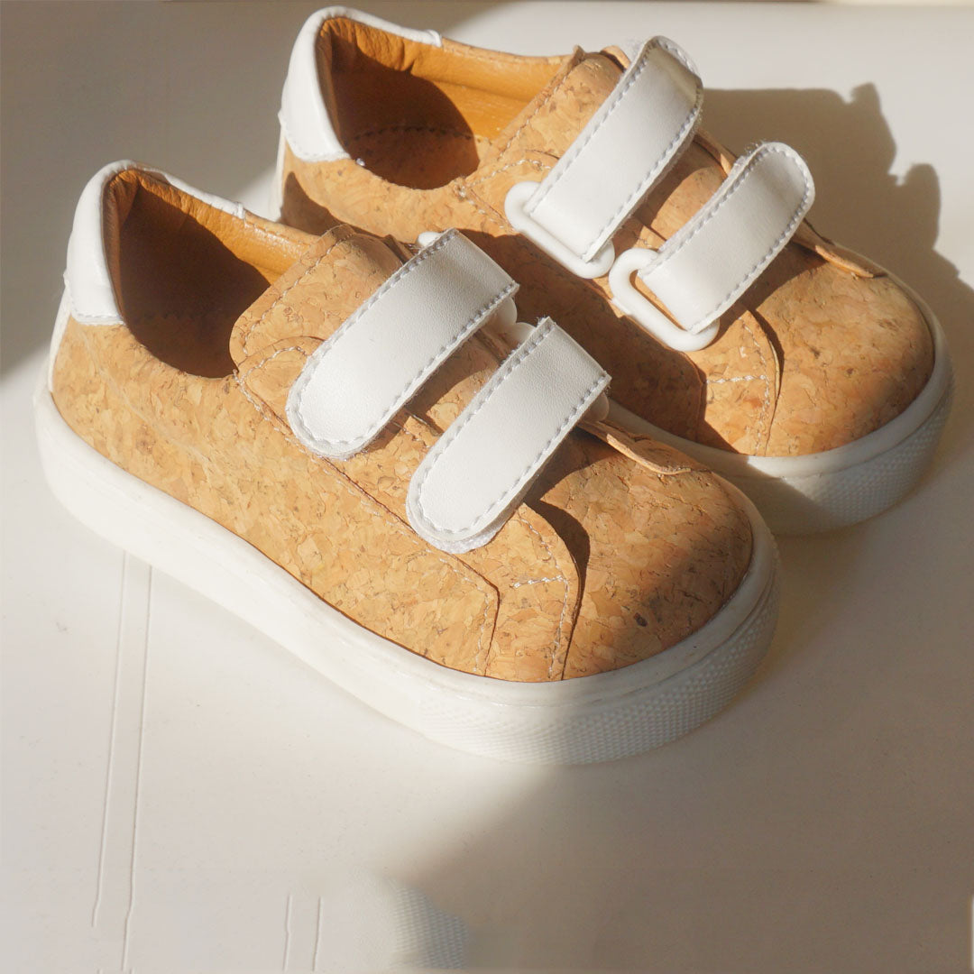 Enfant Blanc Velcro | Chaussures en liège