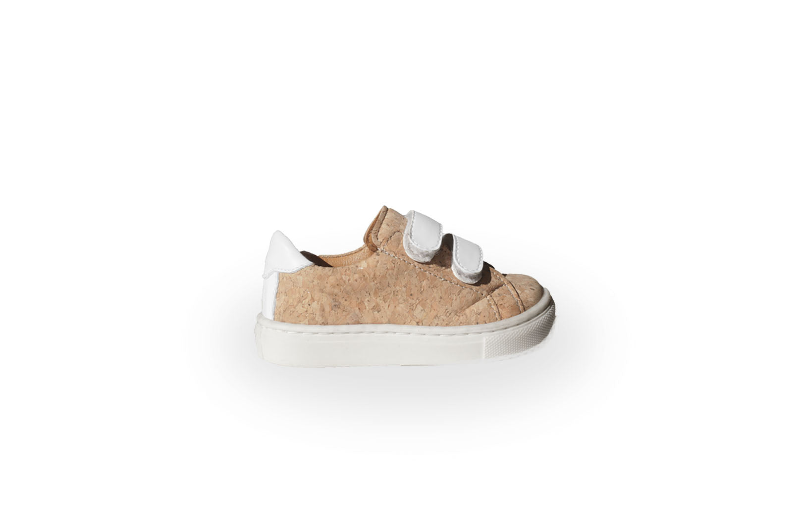Kid White Velcro | Sapatos de cortiça