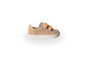 Kid Orange Velcro | Sapatos de cortiça